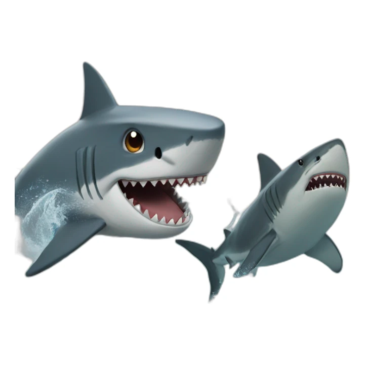 A rock fighting a shark sticker