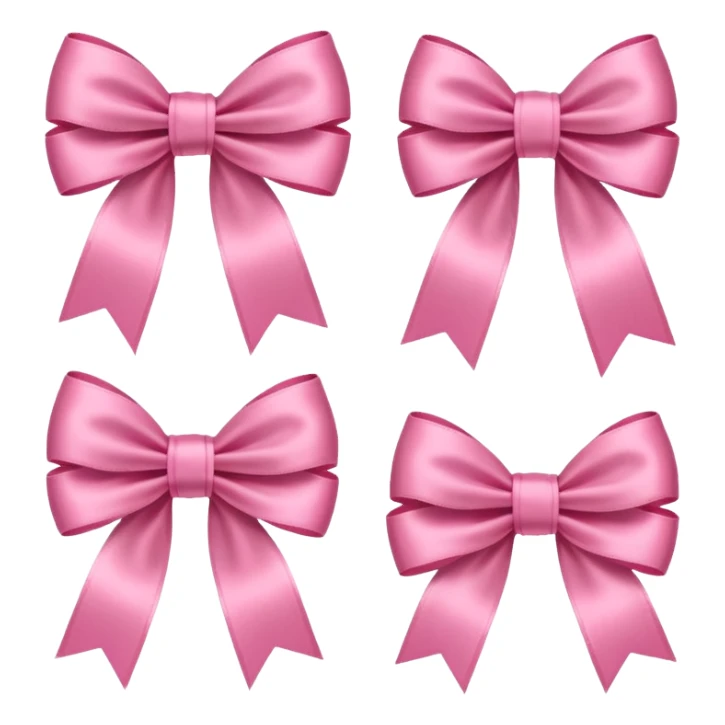 pink bows cute girly sticker