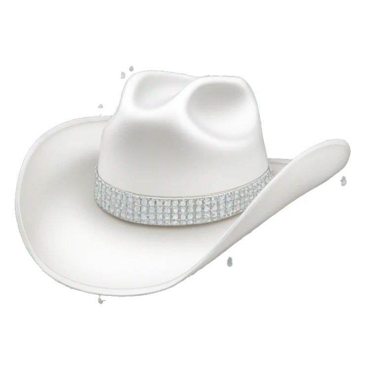 White cowboy hat covered in diamonds sticker