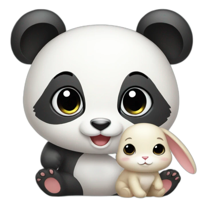 baby panda and  bunny sticker