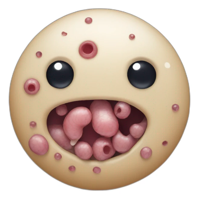 dog belly with bacteria sticker