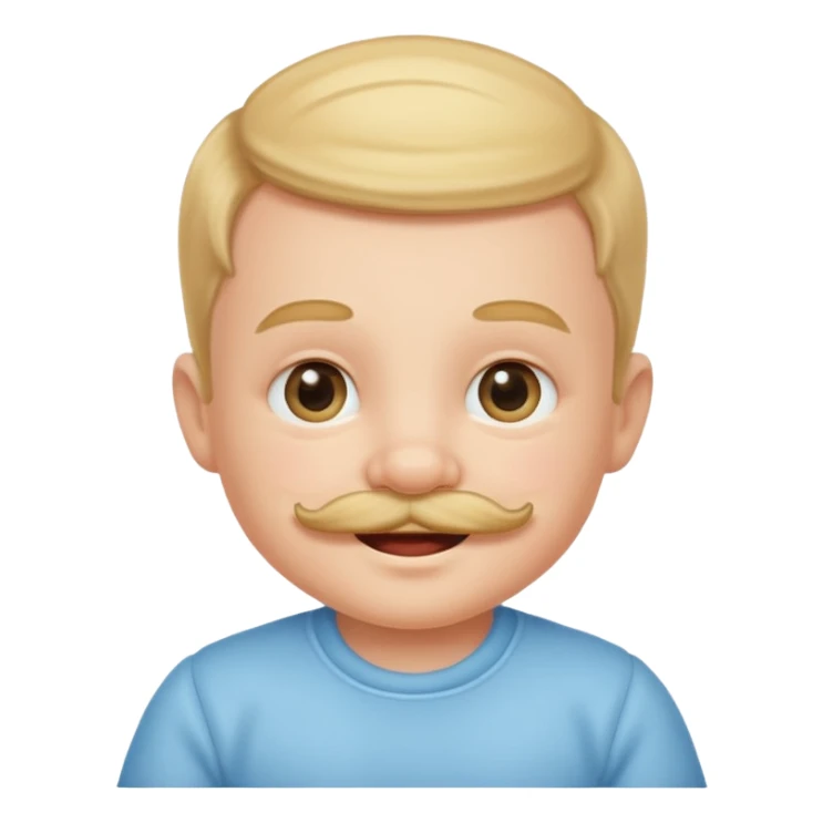 baby with mustached sticker