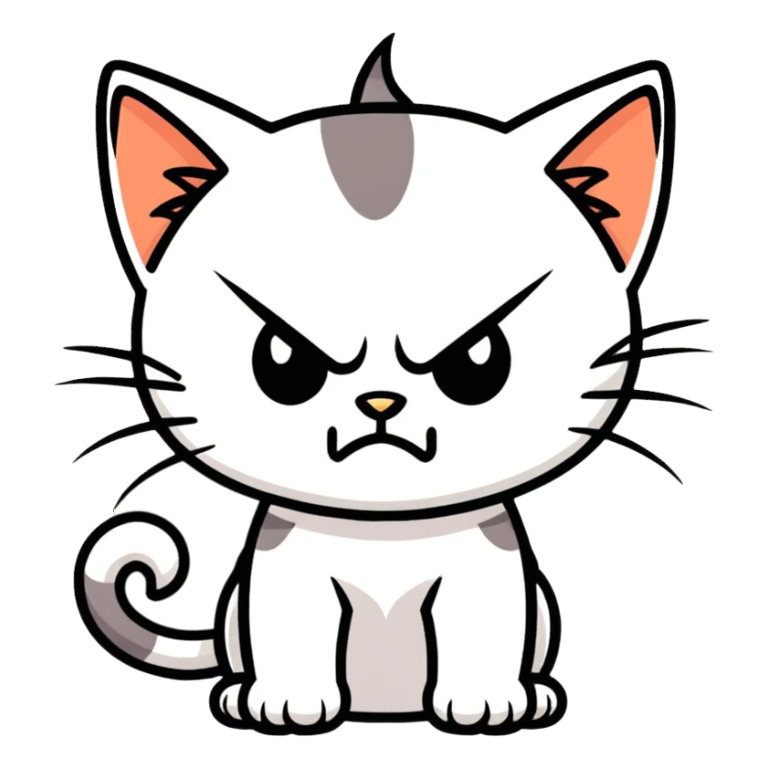 An angry kitten sticker