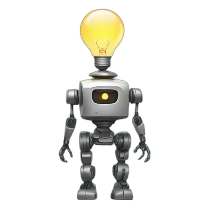 robot with lamp on his head sticker