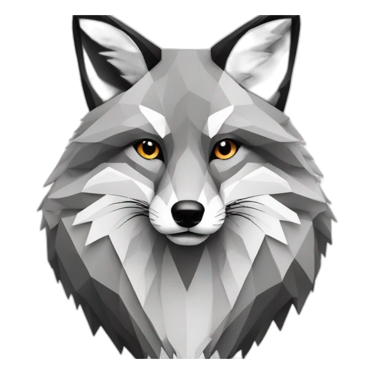 Fox geometric lines black white sticker