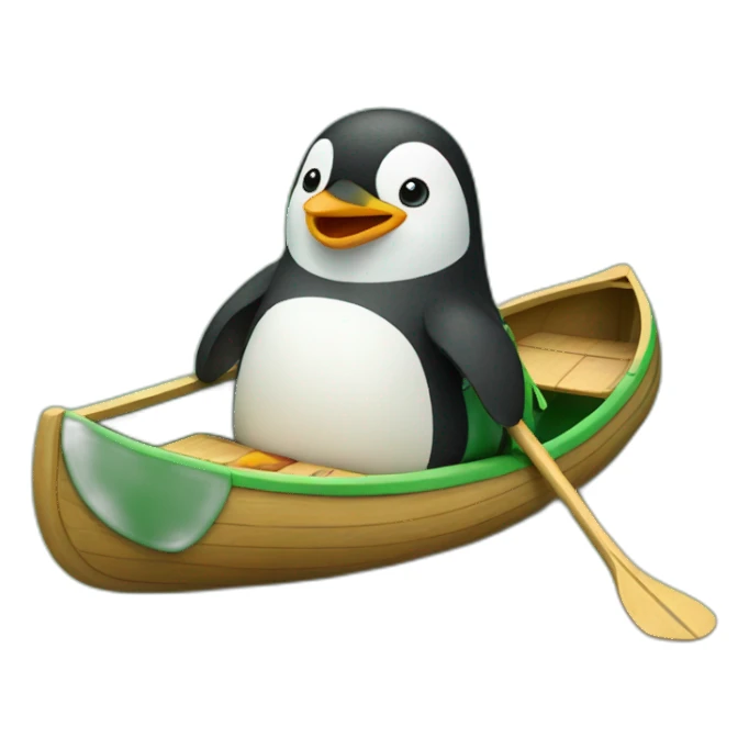 penguin in the green canoe sticker