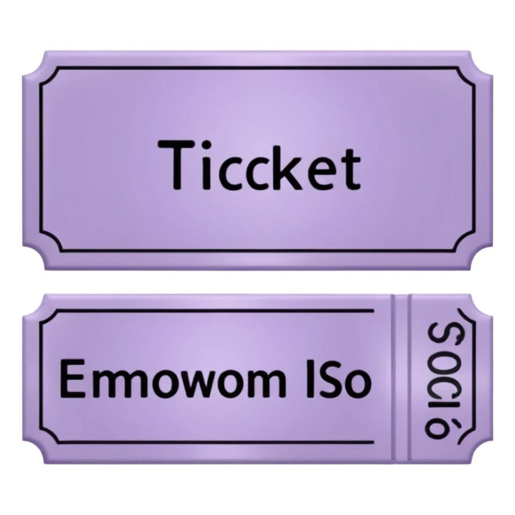 Pale Purple colored 1 Signed ticket  sticker
