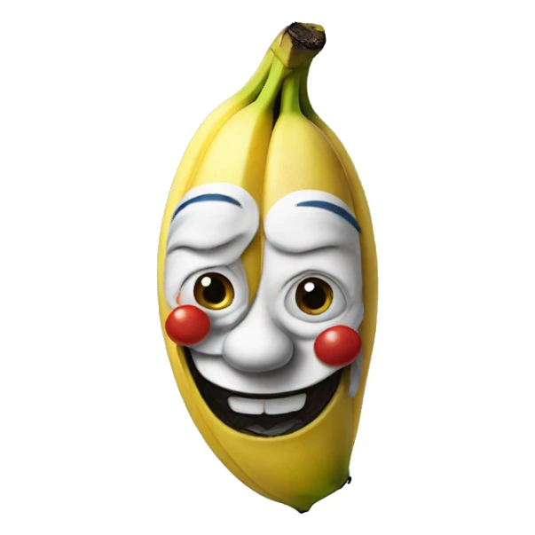 Banana with clown face sticker