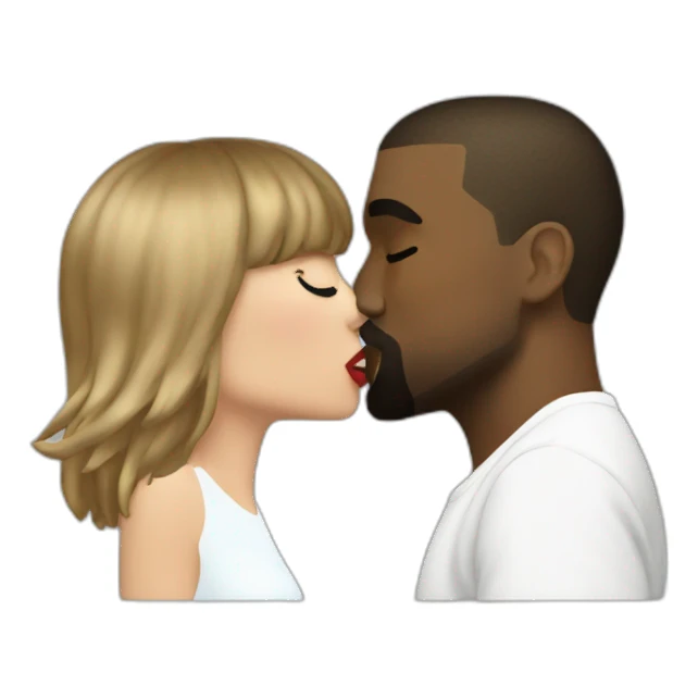 kanye and taylor swift kissing sticker