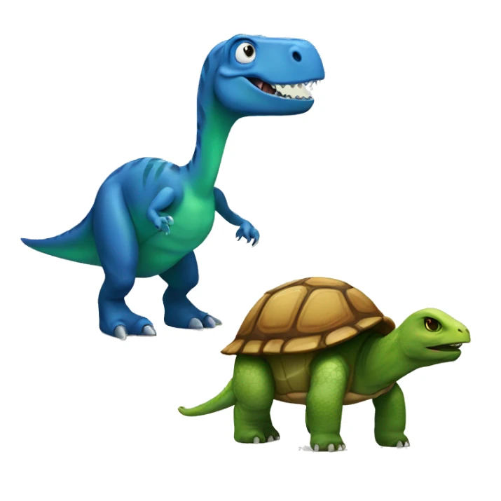 Dinosaur and turtle sticker