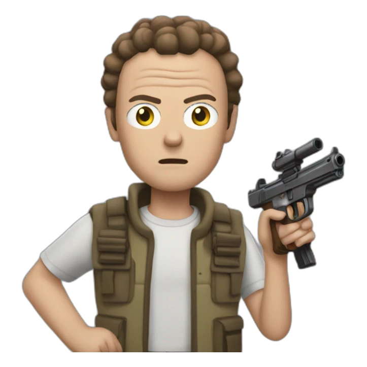 Morty with guns sticker