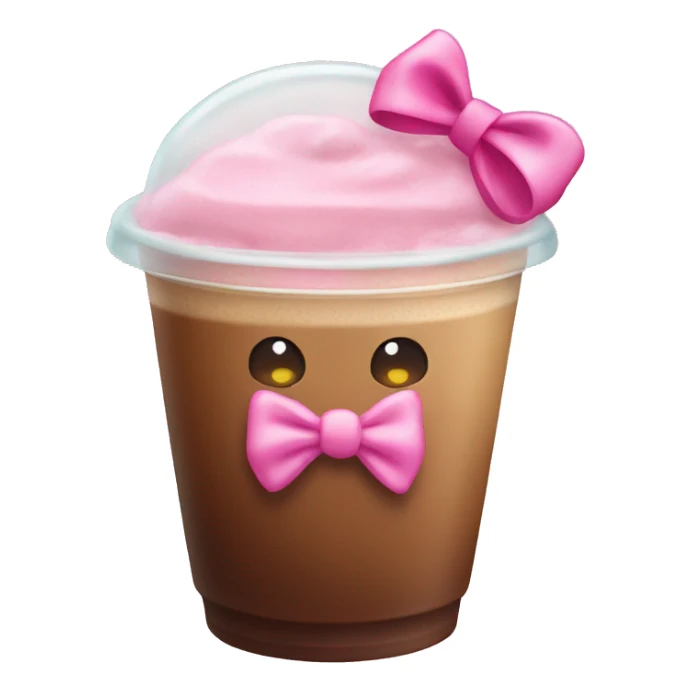 Iced coffe with a pink bow sticker