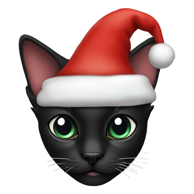 black cat with santa hat sticker