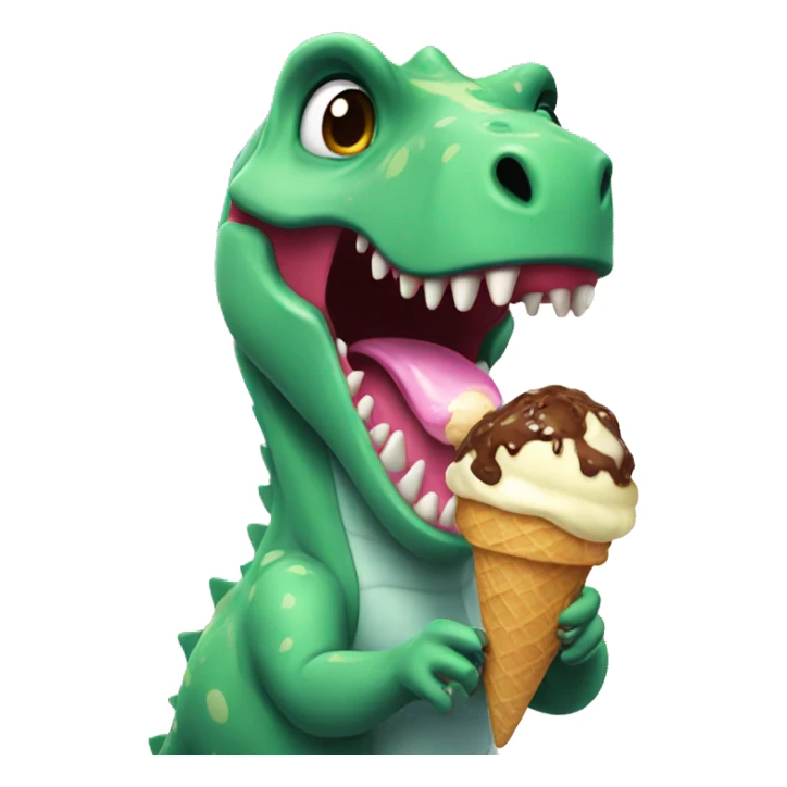 dinosaur eating ice cream sticker