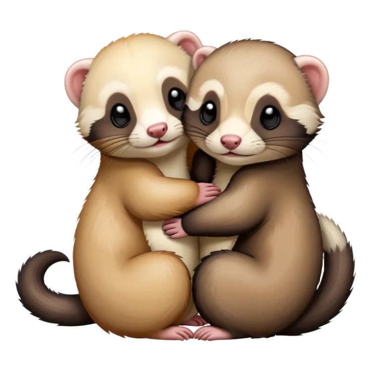 Ferret hugging a ferrets  sticker