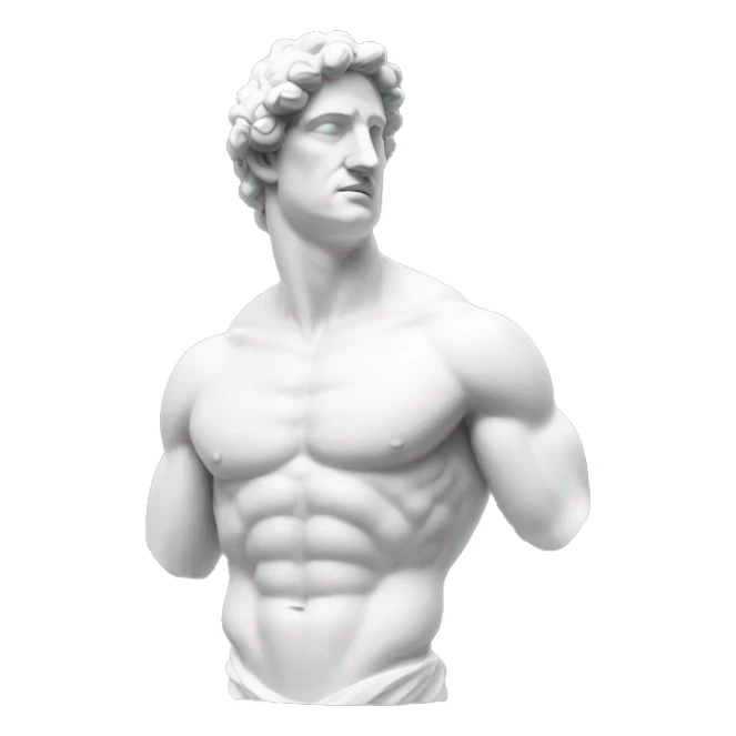 white Greek statue with muscles sticker