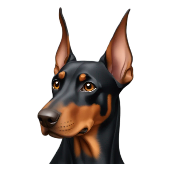 doberman pinscher with one bent ear sticker
