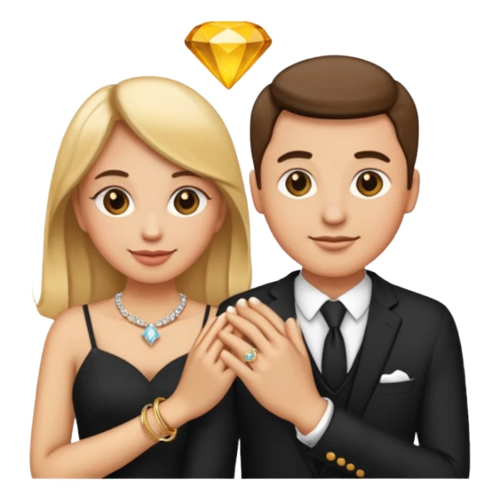 Aesthetic Engagement couple ring emoji sticker