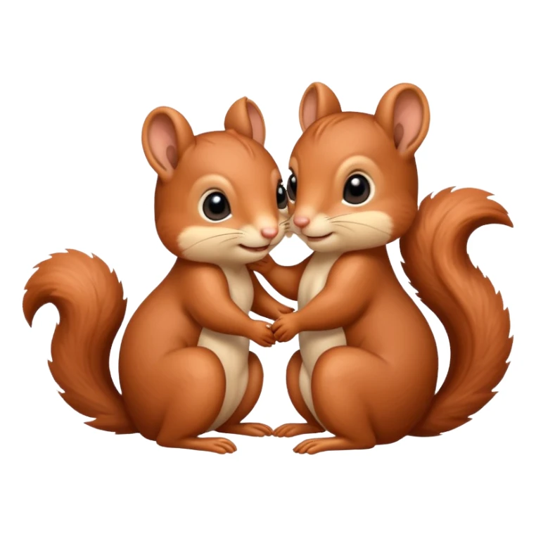 Cute baby squirrels cuddling sticker