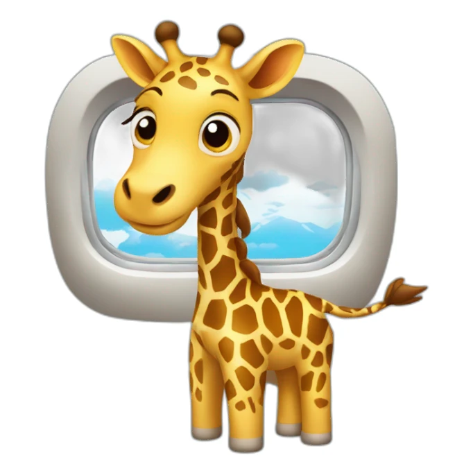 Girafe dans 7n avion sticker