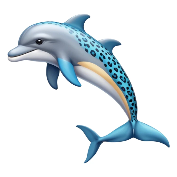 Dolphin with cheetah ￼ prints sticker