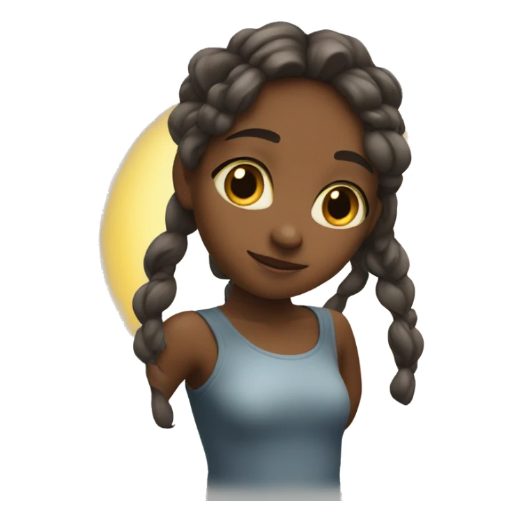 girl looking to sun sticker