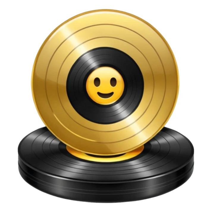 FAÇA UM DISCO DE VINIL QUE O CENTRO SEJA DE DOURADO sticker