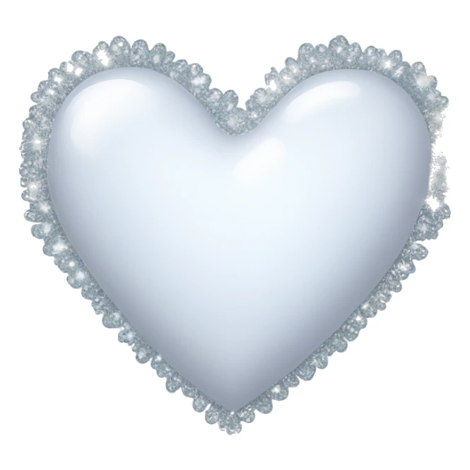 sparkling white heart sticker