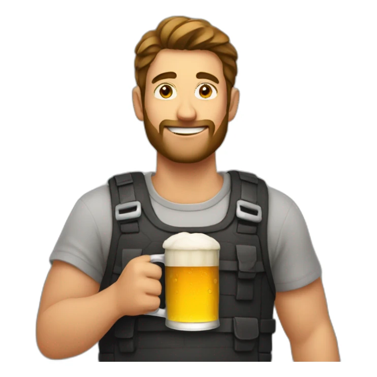 Man-holding-beer sticker