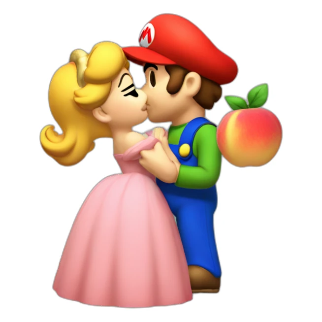 Mario kissing peach sticker