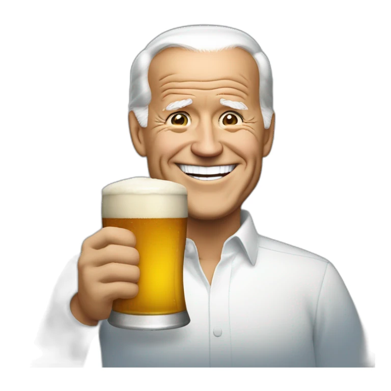 Joe Biden avec une bierre sticker
