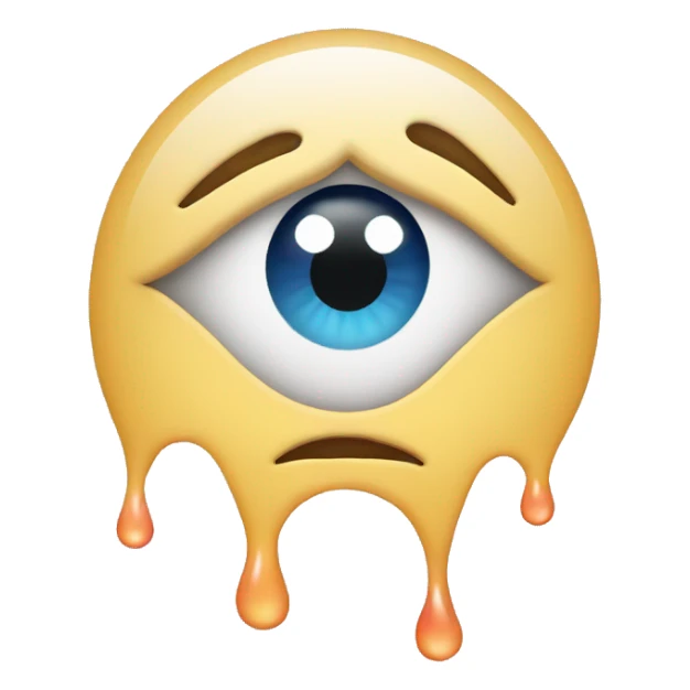 Tear emoji with hearts  sticker