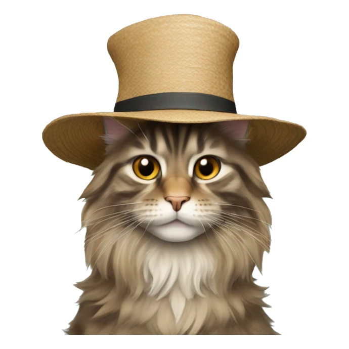 Maine coon with hat sticker