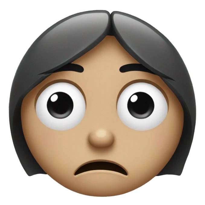 Sad face with heart hands sticker