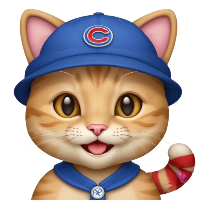 Kitty with cubs hat on sticker