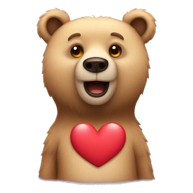 Bear with heart eyes sticker