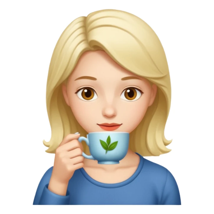 drinking tea sticker