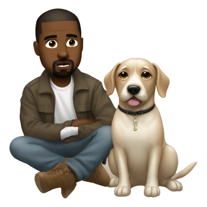 Kanye west with a dog  sticker