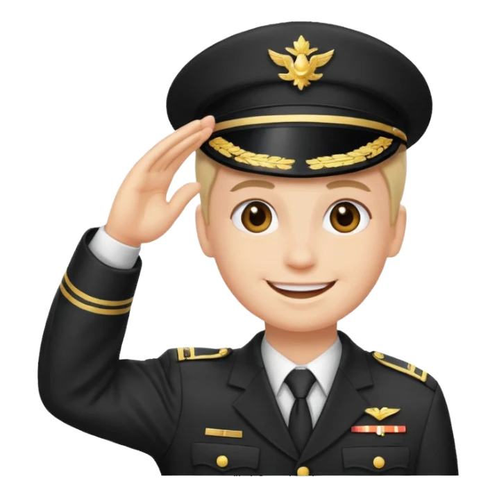 Smiling saluting sticker