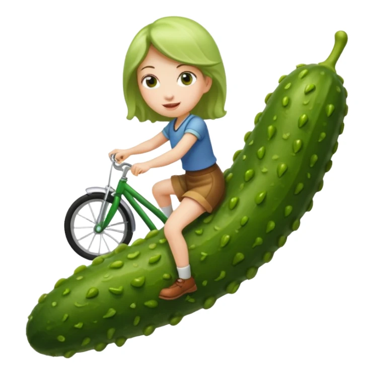 Girl riding a pickle sticker