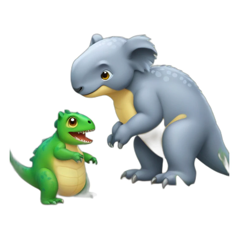 Dinosaures avec un koala sticker