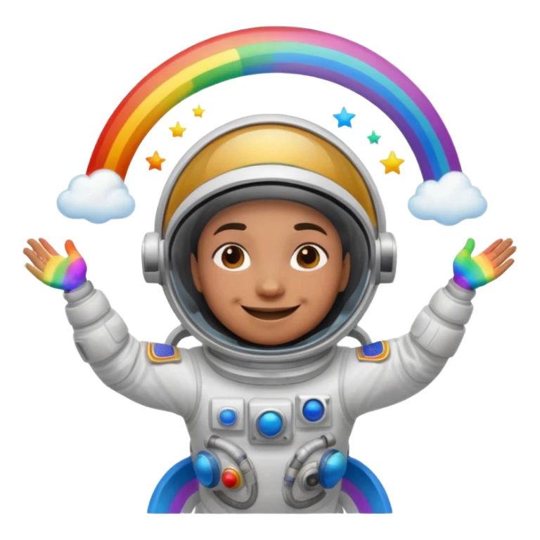 Astronaut with rainbow trail sticker