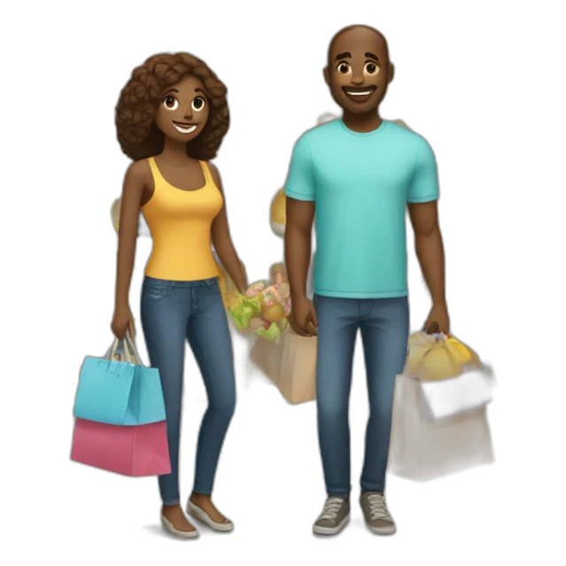 couple shopping together sticker