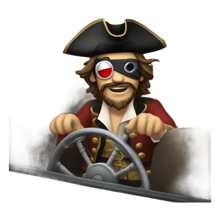 Pirate driving a taxi sticker