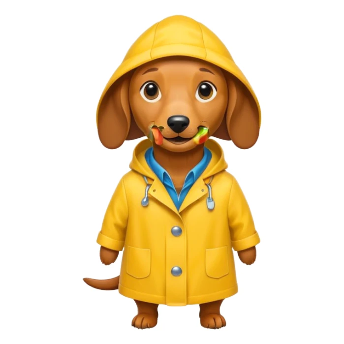 Dachshund wearing a raincoat  sticker