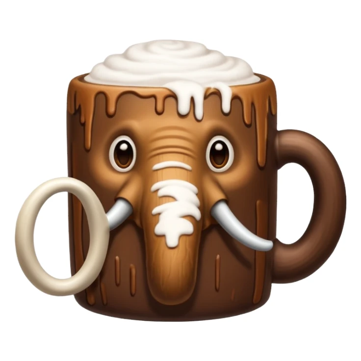 A mammoth who drinks a hot chocolate sticker