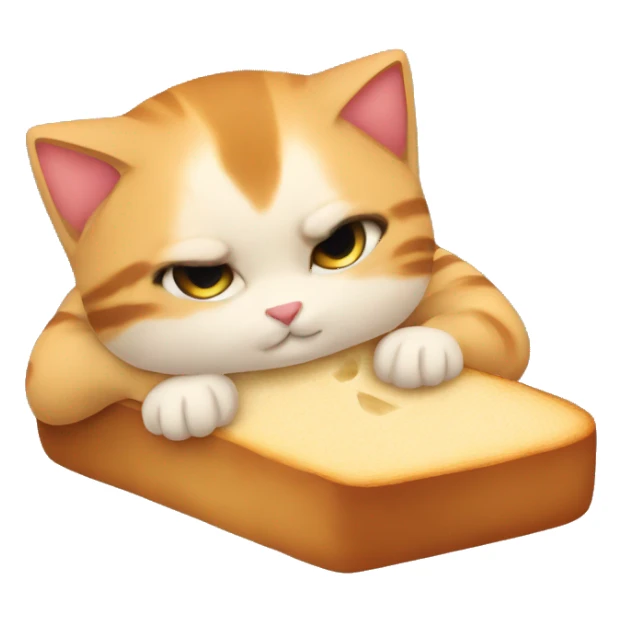 bread with kitty sticker