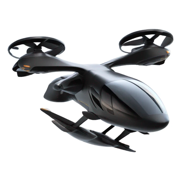 A black evtol aircraft sticker