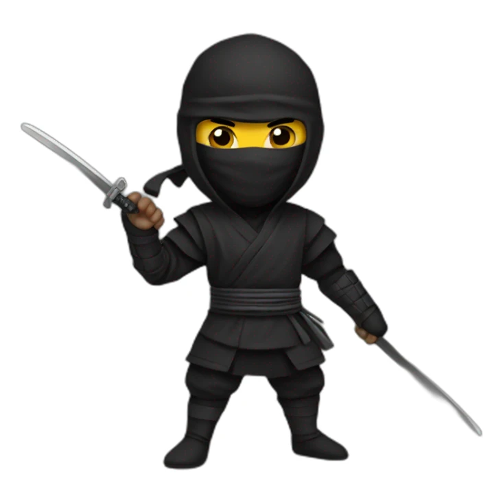 black ninja with sticker