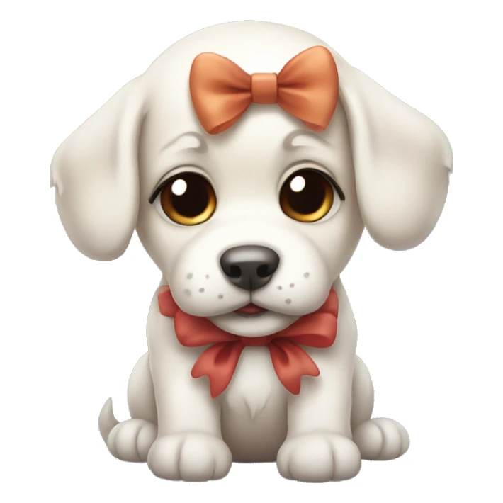Cute puppy with bow sticker
